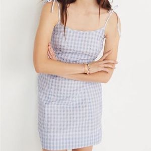 Gingham tie-strap dress